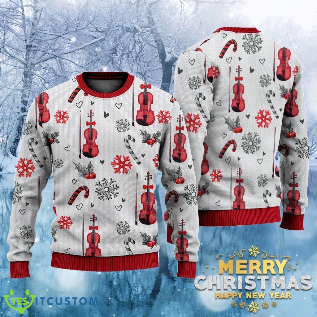Violin Christmas Pattern Ugly Christmas 3 Violin Christmas Pattern Ugly Christmas Product Photo 1