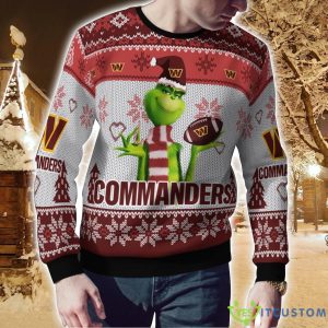 Washington Commanders Grinch Snowflake Pattern Ugly Sweater Christmas Product Photo 2