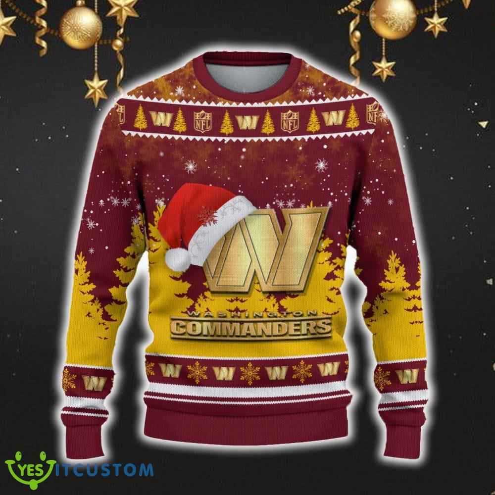 Washington Commanders Ugly Christmas Sweater Snowflakes Santa Hat Logo For Men And Women Gift Christmas 5 Washington Commanders Ugly Christmas Sweater Snowflakes Santa Hat Logo For Men And Women Gift Christmas - Washington Commanders Ugly Christmas Sweater_2