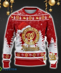 Washington Nationals Ugly Christmas Sweater Snowflakes Santa Hat Logo For Men And Women Gift Christmas - Washington Nationals Ugly Christmas Sweater_2