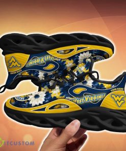West Virginia Mountaineers Clunky Sneakers Custom Name 3D Flowers Gift For Men And Women Fans Max Soul Sneakers - West Virginia Mountaineers Clunky Sneakers Custom Name_3