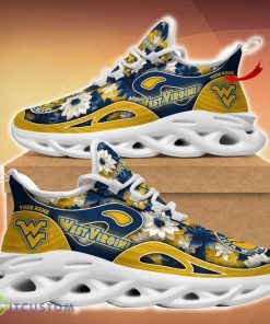 West Virginia Mountaineers Clunky Sneakers Custom Name 3D Flowers Gift For Men And Women Fans Max Soul Sneakers - West Virginia Mountaineers Clunky Sneakers Custom Name_4