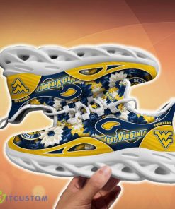 West Virginia Mountaineers Clunky Sneakers Custom Name 3D Flowers Gift For Men And Women Fans Max Soul Sneakers - West Virginia Mountaineers Clunky Sneakers Custom Name_5