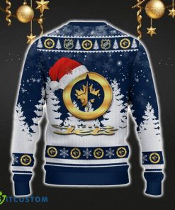 Winnipeg Jets Ugly Christmas Sweater Snowflakes Santa Hat Logo For Men And Women Gift Christmas - Winnipeg Jets Ugly Christmas Sweater_3