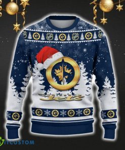 Winnipeg Jets Ugly Christmas Sweater Snowflakes Santa Hat Logo For Men And Women Gift Christmas - Winnipeg Jets Ugly Christmas Sweater_2