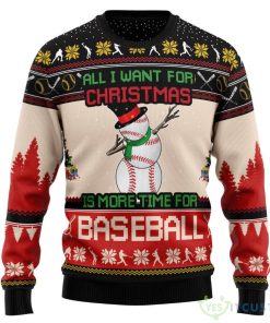 Xmas Time For Baseball Ugly Christmas Sweater Product Photo 1