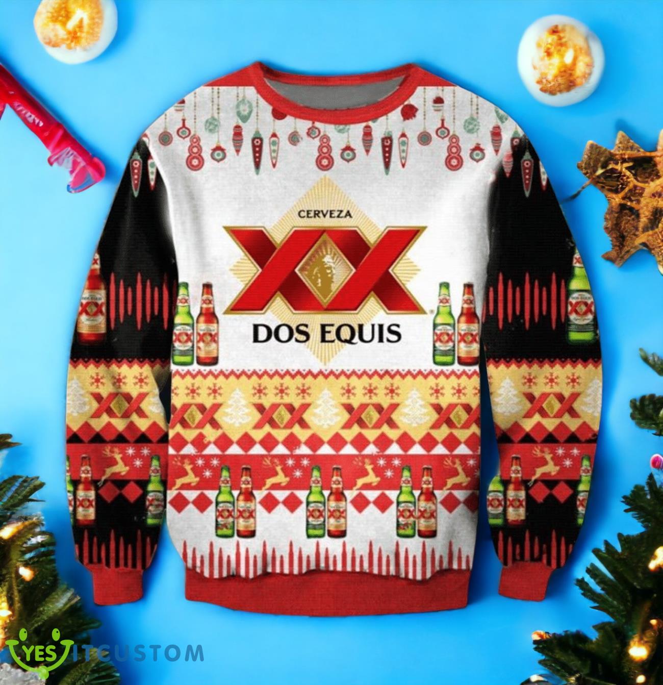 Xx Dos Equis Cerveza Beer Christmas Ugly Sweater 3 Xx Dos Equis Cerveza Beer Christmas Ugly Sweater Product Photo 1