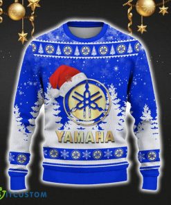 Yamaha Blue Ugly Christmas Sweater Car Lovers Santa Hat Tree Christmas For Fans Gift - Yamaha Blue Ugly Christmas Sweater_2