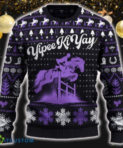 Yipee Ki-Yay Show Jumping Funny Knitted Christmas New AOP Gift Holidays - Yipee Ki-Yay Show Jumping Sweater_1