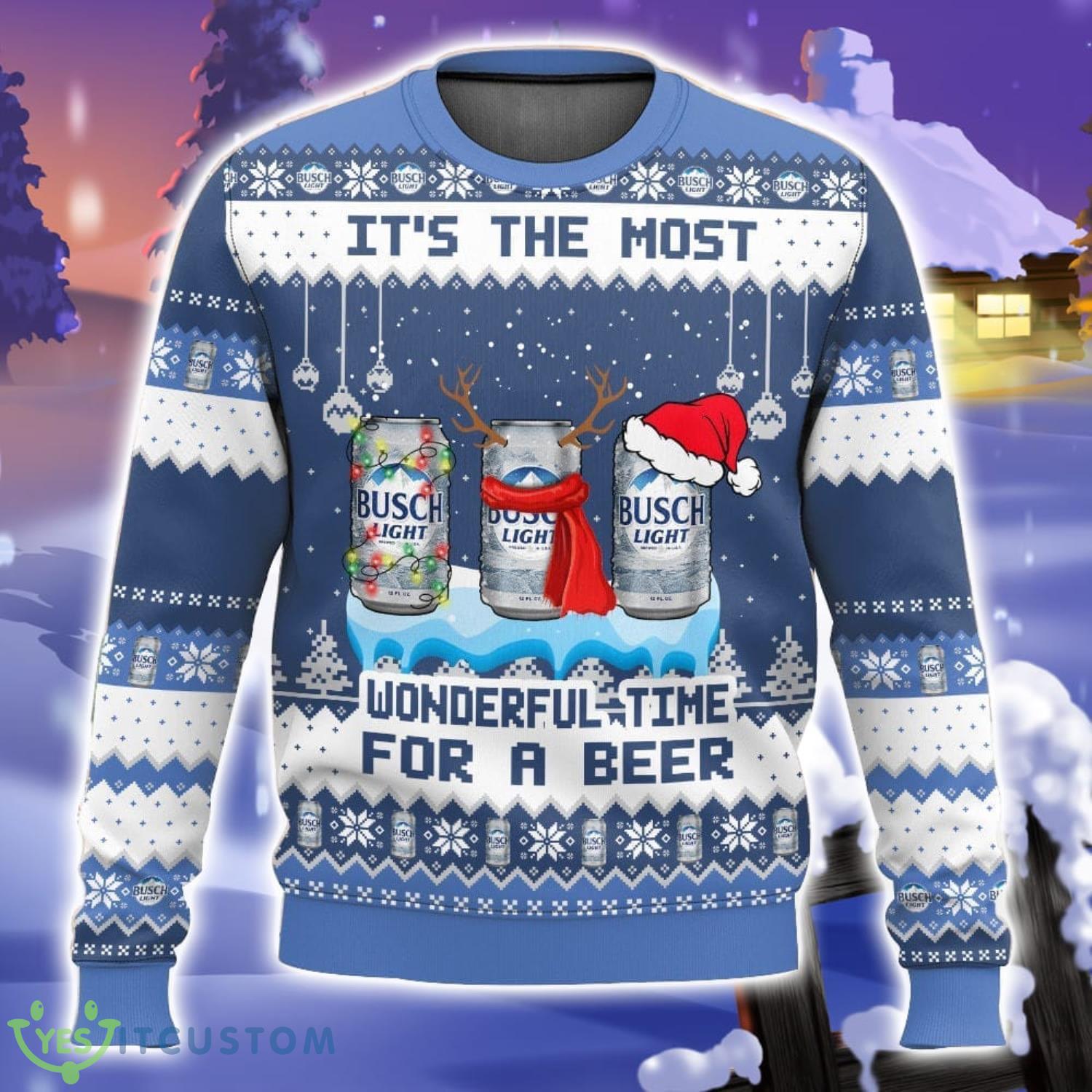 Busch Light It’s The Most Wonderful Time For A Beer All Over Printed Ugly Christmas Sweater 2023 Christmas Gift Ideas Holiday Gift 5 Busch Light It’s The Most Wonderful Time For A Beer All Over Printed Ugly Christmas Sweater 2023 Christmas Gift Ideas Holiday Gift Product Photo 1