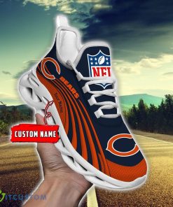 Chicago Bears Custom Name Striped Design Max Soul Shoes Running Sport Shoes Product Photo 1