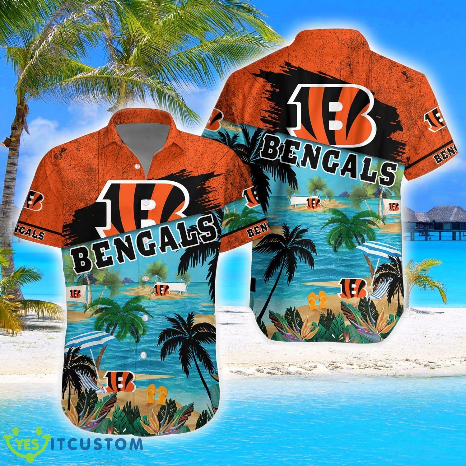 Cincinnati Bengals Beach Coconut Pattern Aloha Hawaiian Shirt And Shorts 4 Cincinnati Bengals Beach Coconut Pattern Aloha Hawaiian Shirt And Shorts Product Photo 1
