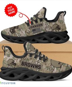 Cleveland Browns Us Army Military Rank Design Camouflage Custom Name Max Soul Sneakers For Men Womenfootball Fans - 121223-154445