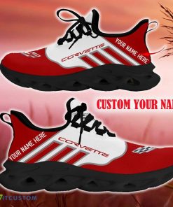 Custom Name Chevrolet Corvette Red Car Logo Max Soul Sneakers For Fans Team Running Shoes Gift Men And Women - Chevrolet Corvette Max Soul Shoes New Car_3