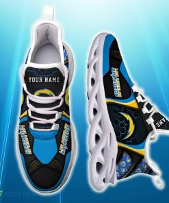 Custom Name Los Angeles Chargers White C Unique Max Soul Sneakers Best Trending For Fans Gift Running Shoes - Los Angeles Chargers White C Sneakers Personalized Your Name , Sport Sneakers, Sport Gifts_2