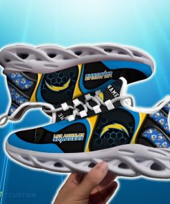 Custom Name Los Angeles Chargers White C Unique Max Soul Sneakers Best Trending For Fans Gift Running Shoes - Los Angeles Chargers White C Sneakers Personalized Your Name , Sport Sneakers, Sport Gifts_3