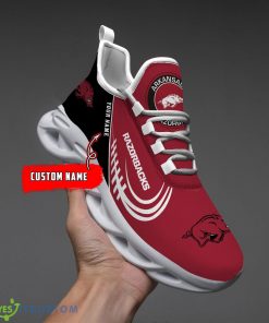 Custom Name NCAA Arkansas Razorbacks Personalized Sneakers Max Soul Shoes Product Photo 1