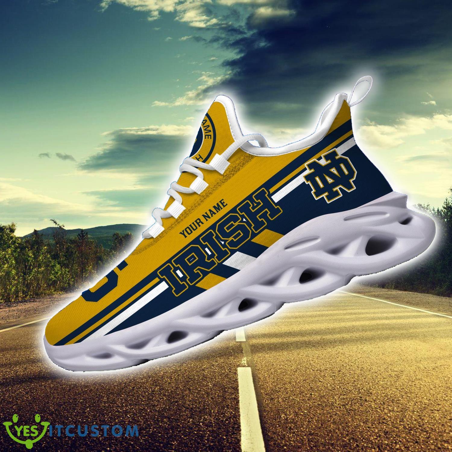 Custom Name Notre Dame Fighting Irish Personalized Max Soul Shoes Striped Style Running Shoes 3 Custom Name Notre Dame Fighting Irish Personalized Max Soul Shoes Striped Style Running Shoes Product Photo 3