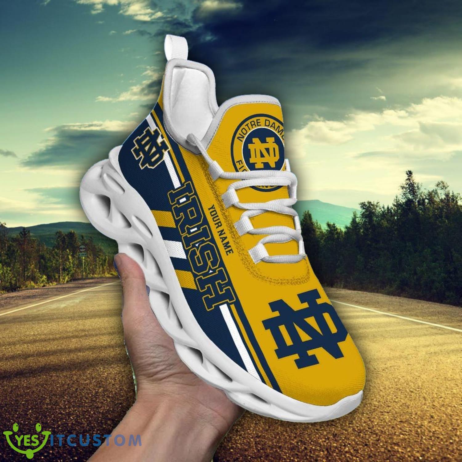 Custom Name Notre Dame Fighting Irish Personalized Max Soul Shoes Striped Style Running Shoes 11 Custom Name Notre Dame Fighting Irish Personalized Max Soul Shoes Striped Style Running Shoes Product Photo 1