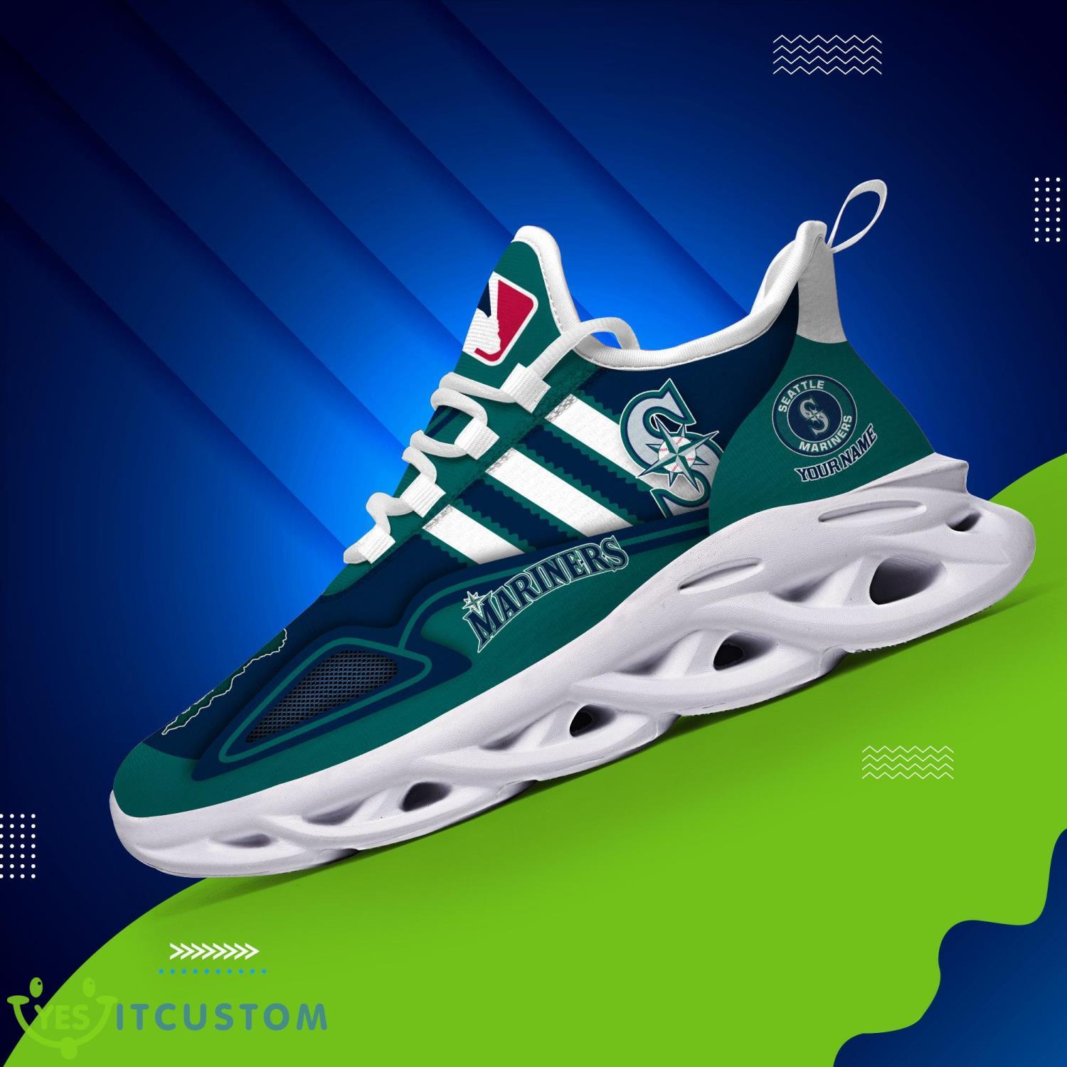 Custom Name Seattle Mariners Personalized Sneakers Max Soul Shoes Trendy Shoes 3 Custom Name Seattle Mariners Personalized Sneakers Max Soul Shoes Trendy Shoes Product Photo 3