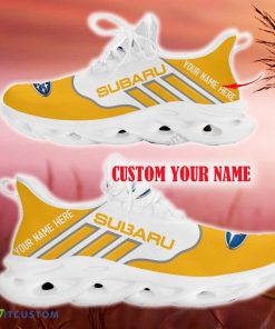 Custom Name Subaru Yellow Car Logo Max Soul Sneakers For Fans Team Running Shoes Gift Men And Women - Subaru Max Soul Shoes New Car_14