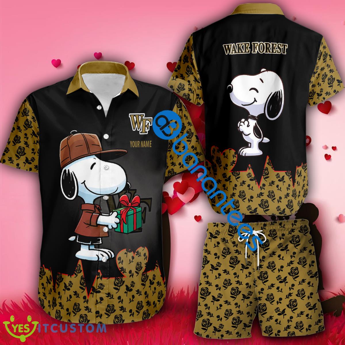 Custom Name Wake Forest Demon Deacons Snoopy Valentine Combo Hawaiian Shirt And Short Gift Beach 2 Custom Name Wake Forest Demon Deacons Snoopy Valentine Combo Hawaiian Shirt And Short Gift Beach - Custom Name Wake Forest Demon Deacons Snoopy Valentine Combo Hawaiian Shirt And Short Gift Beach