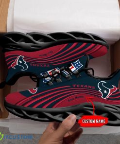 Houston Texans Custom Name Striped Design Max Soul Shoes Running Sport Shoes Product Photo 2