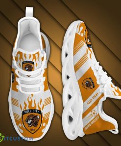 Hull City AFC Logo Fire Pattern Custom Name 3D Spors Shoes New For Fans Gift Chunky Sneakers - Hull City AFC Logo Fire Pattern Custom Name 3D Max Soul Sneaker Shoes_4