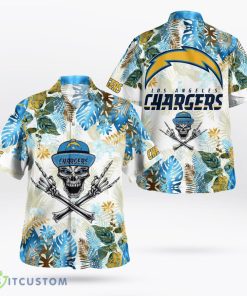Los Angeles Chargers Set Hawaiian Shirt Short AOP For Men And Women - Los Angeles Chargers Hawaiian Shirt_1