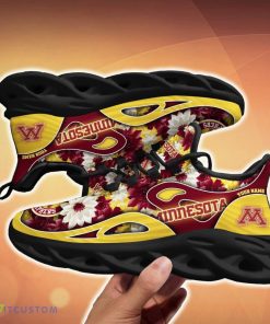 Minnesota Golden Gophers Running Sneakers Custom Name 3D Flowers Gift Fans Fans Sports Shoes - Minnesota Golden Gophers Clunky Sneakers Custom Name_3