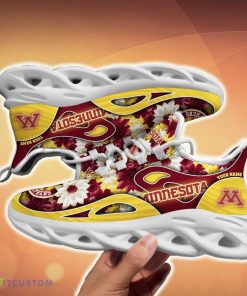 Minnesota Golden Gophers Running Sneakers Custom Name 3D Flowers Gift Fans Fans Sports Shoes - Minnesota Golden Gophers Clunky Sneakers Custom Name_5