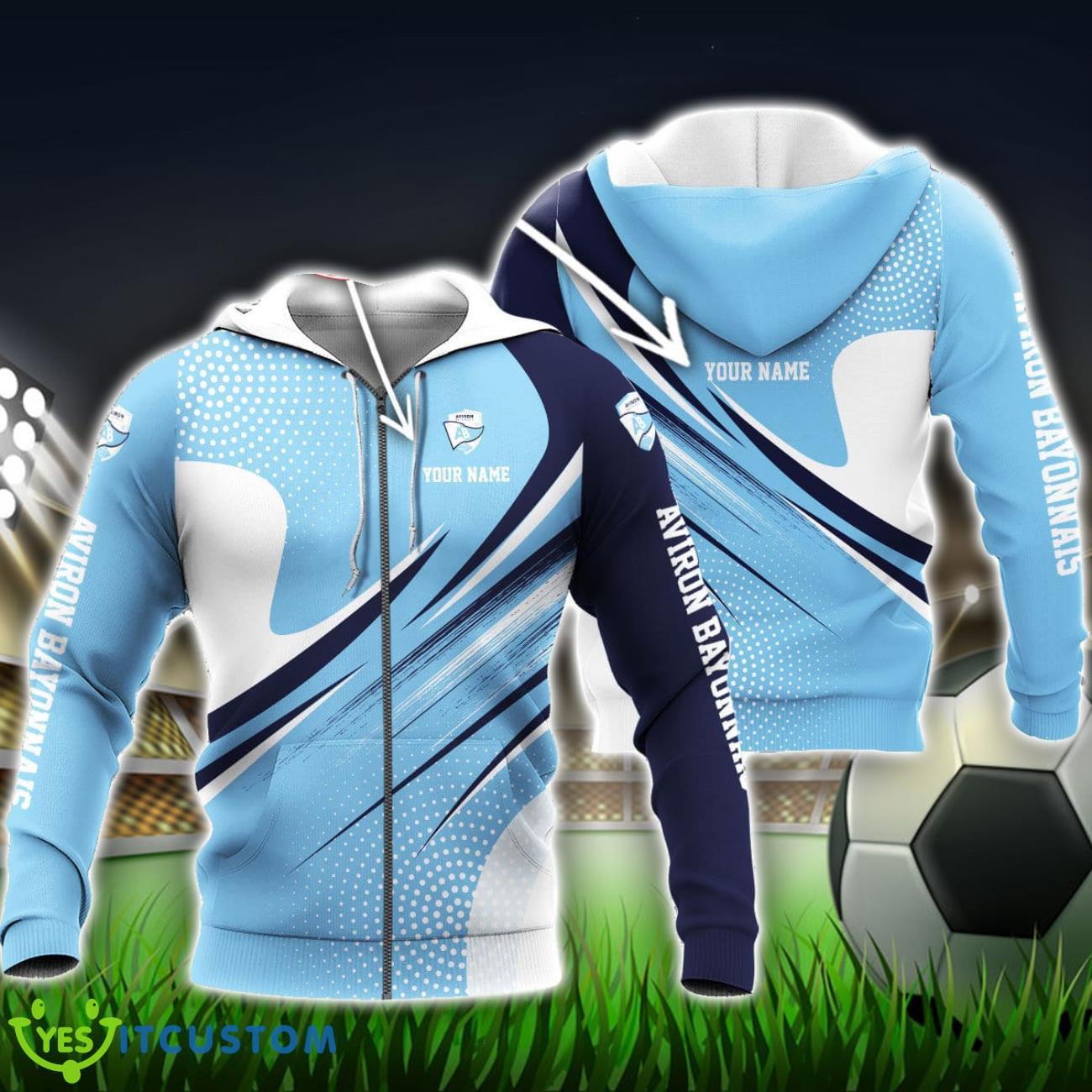 Aviron Bayonnais Custom Name 3D Hoodie Unisex Sport Team Gift 4 Aviron Bayonnais Custom Name 3D Hoodie Unisex Sport Team Gift Product Photo 1