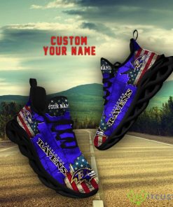 Baltimore Ravens NFL Flag Pattern Clunky Shoes Max Soul Shoes Custom Name Product Photo 1