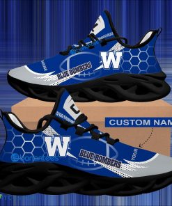 CFL Winnipeg Blue Bombers Hexagonal Pattern Chunky Sneaker Gift For Big Fans Max Soul Shoes Personalized - Personalized CFL Winnipeg Blue Bombers Hexagonal Pattern Max Soul Shoes Photo 2