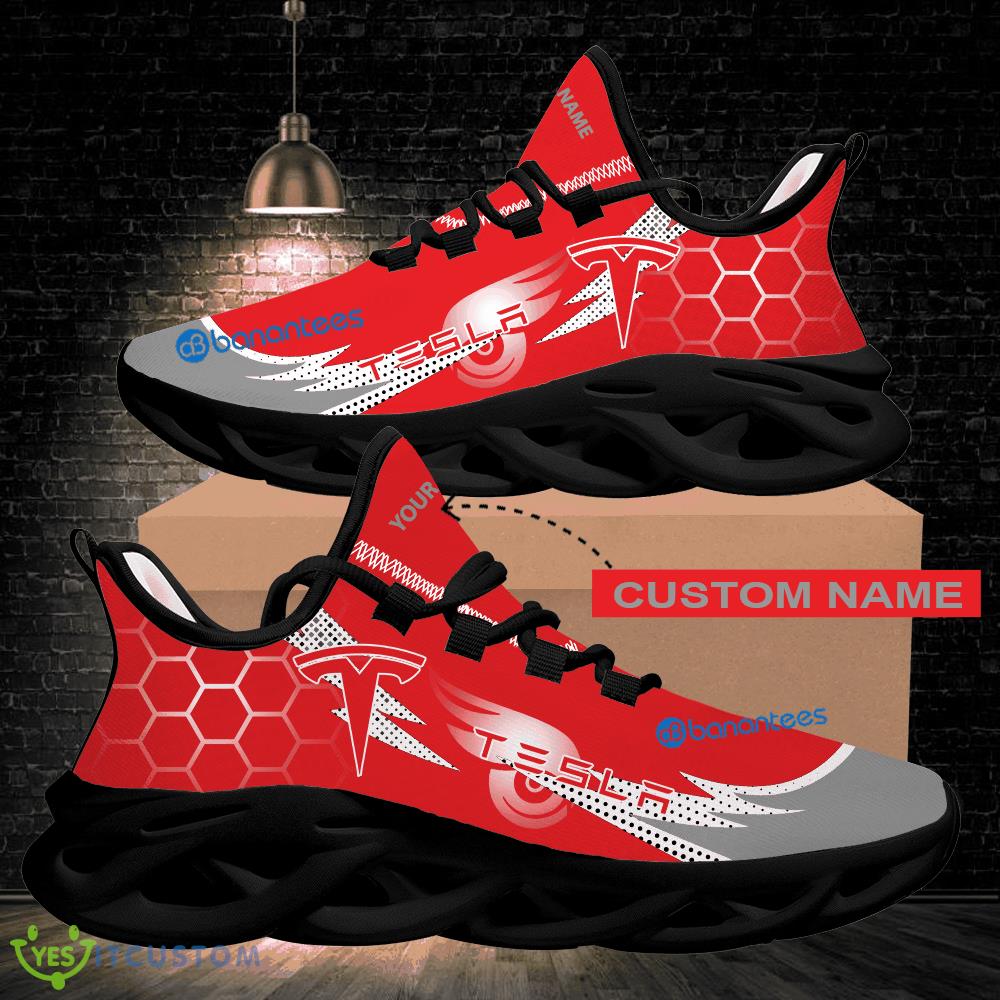 Custom Name Car Racing Tesla Logo Hexagonal Max Soul Sneakers New Gift Running Sports Shoes 6 Custom Name Car Racing Tesla Logo Hexagonal Max Soul Sneakers New Gift Running Sports Shoes - Custom Name Car Racing Tesla Logo Hexagonal Pattern Max Soul Shoes Photo 2