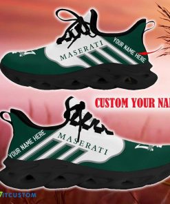 Custom Name Maserati Green Car Logo Max Soul Sneakers For Fans Team Running Shoes Gift Men And Women - Maserati Max Soul Shoes New Car_6