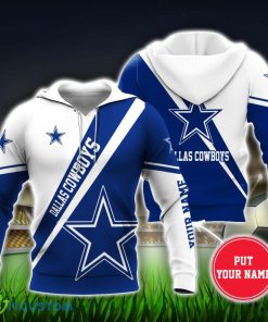 Dallas Cowboys Custom Name 3D Hoodie Blue White Unisex Sport Team Gift Product Photo 2