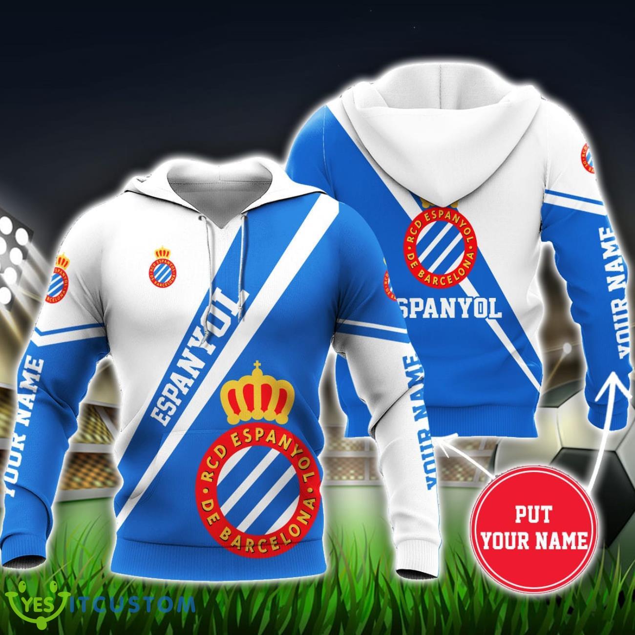 Espanyol Custom Name 3D Hoodie Unisex Sport Team Gift 5 Espanyol Custom Name 3D Hoodie Unisex Sport Team Gift Product Photo 2