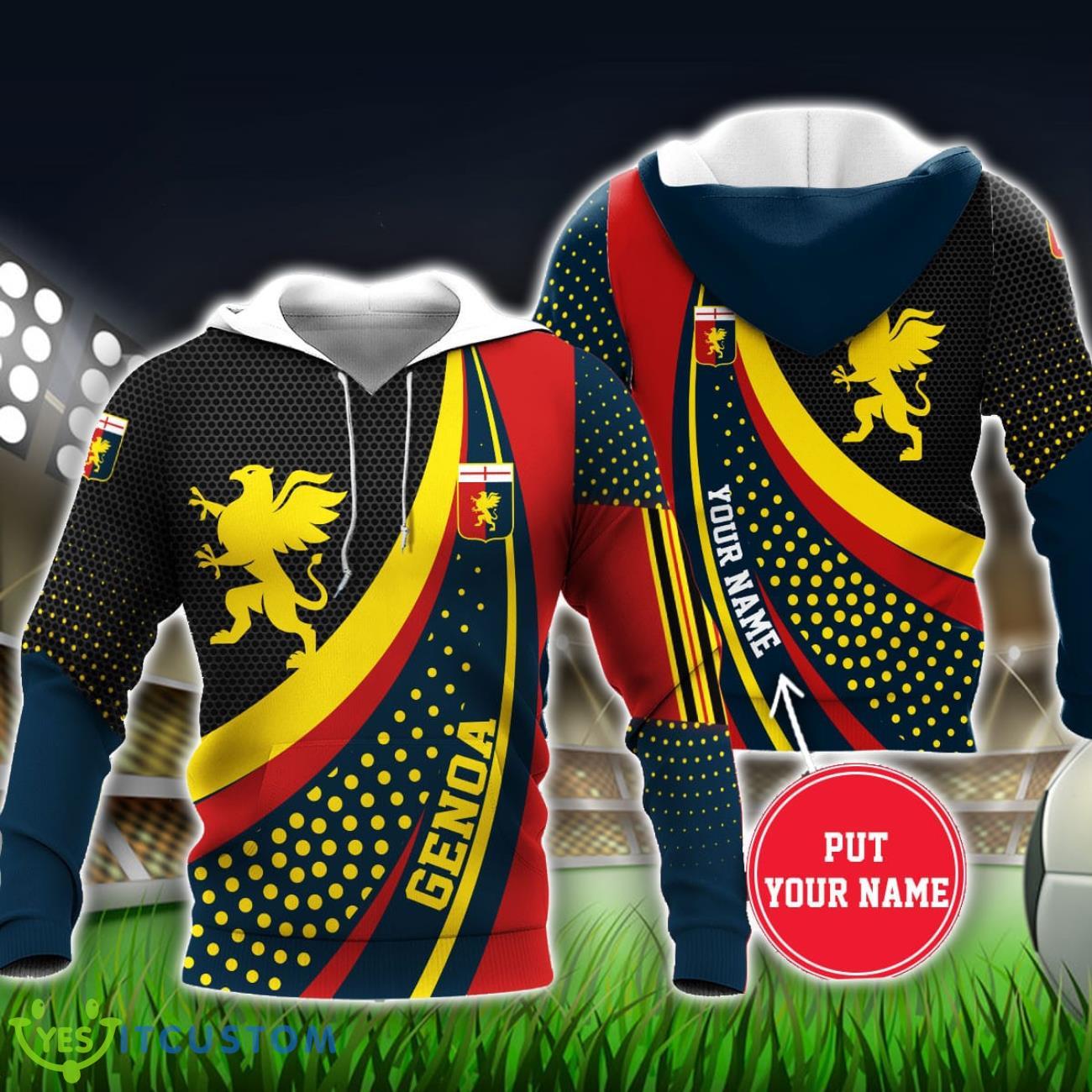 Genoa Custom Name 3D Hoodie Unisex Sport Team Gift 5 Genoa Custom Name 3D Hoodie Unisex Sport Team Gift Product Photo 2