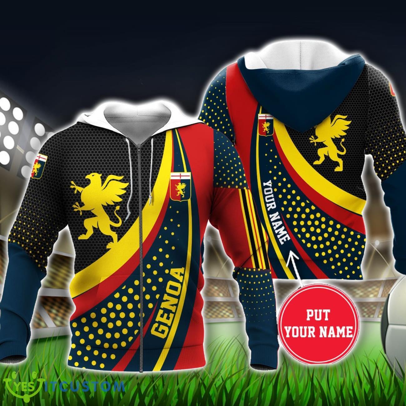 Genoa Custom Name 3D Hoodie Unisex Sport Team Gift 4 Genoa Custom Name 3D Hoodie Unisex Sport Team Gift Product Photo 1