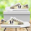 Hippie Style French Bulldog Canvas Low Top Shoes Product Photo 1