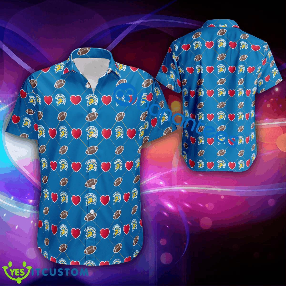 Logo NCAA San Jose State Spartans Heart Pattern Hawaiian Shirt Gift Valentines 2 Logo NCAA San Jose State Spartans Heart Pattern Hawaiian Shirt Gift Valentines - Logo NCAA San Jose State Spartans Heart Pattern Hawaiian Shirt Gift Valentines