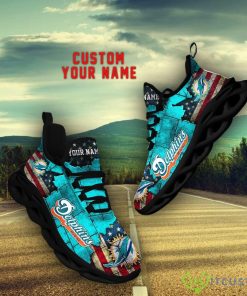 Miami Dolphins NFL Flag Pattern Clunky Shoes Max Soul Shoes Custom Name Product Photo 1
