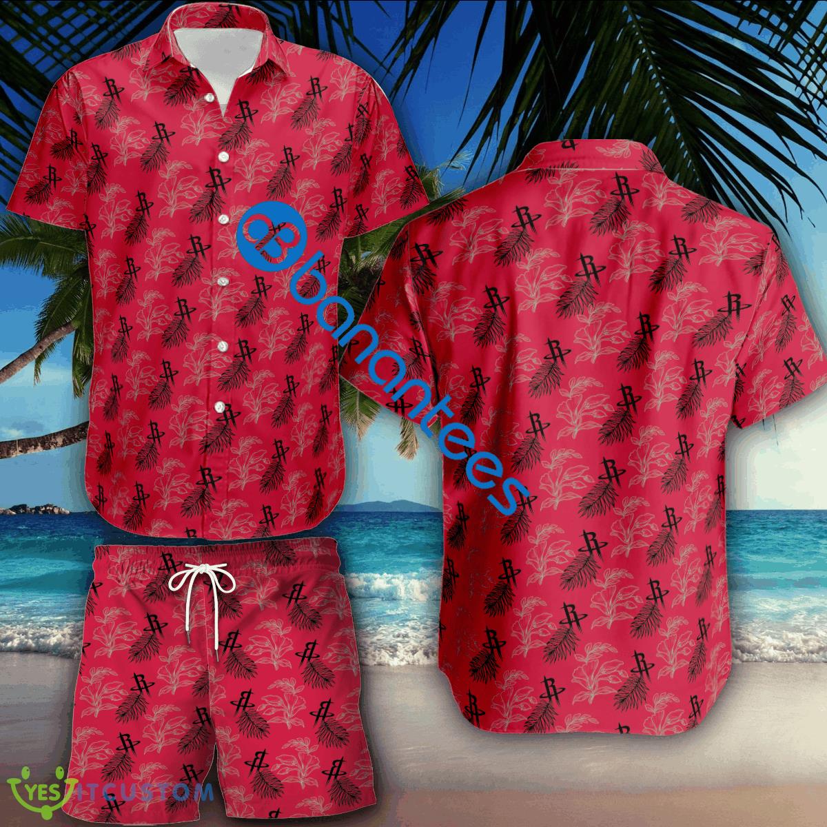 NBA Houston Rockets Combo Hawaiian Shirt & Short Logo Summer Beach 2 NBA Houston Rockets Combo Hawaiian Shirt & Short Logo Summer Beach - NBA Houston Rockets Combo Hawaiian Shirt & Short Logo Summer Beach