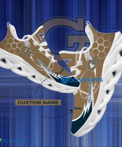NCAA Georgia Tech Yellow Jackets Hexagonal Pattern Chunky Sneaker Gift For Big Fans Max Soul Shoes Personalized - Personalized NCAA Georgia Tech Yellow Jackets Hexagonal Pattern Max Soul Shoes Photo 1