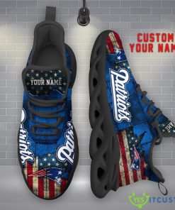 New England Patriots NFL Flag Pattern Clunky Shoes Max Soul Shoes Custom Name Product Photo 2