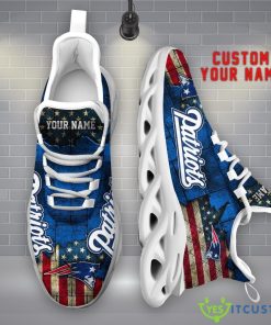 New England Patriots NFL Flag Pattern Clunky Shoes Max Soul Shoes Custom Name Product Photo 3