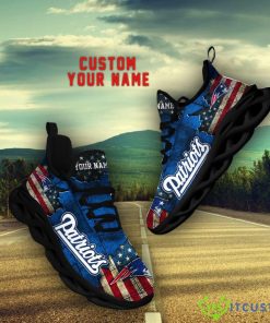 New England Patriots NFL Flag Pattern Clunky Shoes Max Soul Shoes Custom Name Product Photo 1