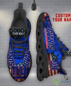 New York Giants NFL Flag Pattern Clunky Shoes Max Soul Shoes Custom Name Product Photo 2