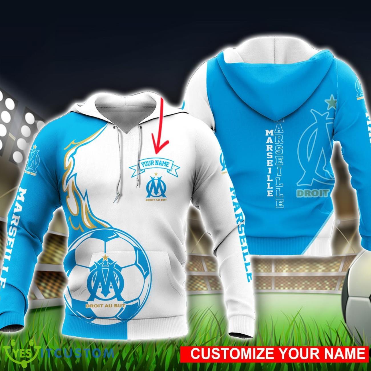 Olympique Marseille Custom Name 3D Hoodie Unisex Sport Team Gift 5 Olympique Marseille Custom Name 3D Hoodie Unisex Sport Team Gift Product Photo 2